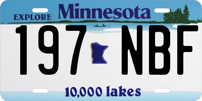 MN license plate 197NBF