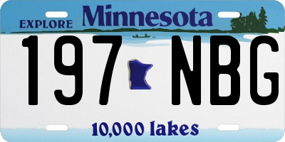 MN license plate 197NBG