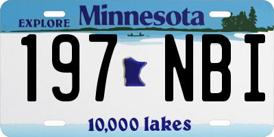 MN license plate 197NBI