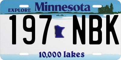 MN license plate 197NBK