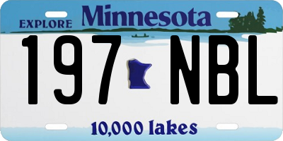 MN license plate 197NBL