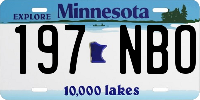 MN license plate 197NBO