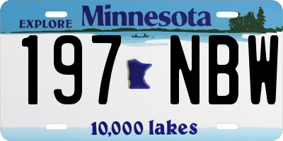 MN license plate 197NBW