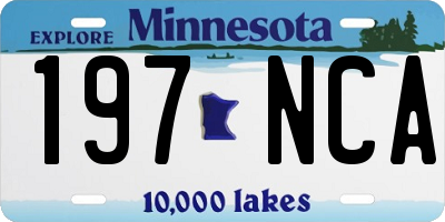 MN license plate 197NCA