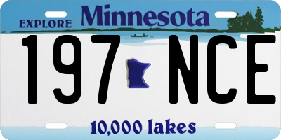 MN license plate 197NCE