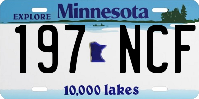MN license plate 197NCF