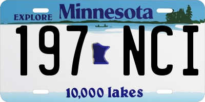 MN license plate 197NCI
