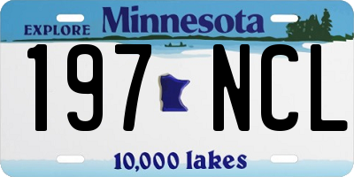 MN license plate 197NCL