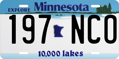 MN license plate 197NCO
