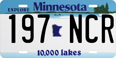 MN license plate 197NCR