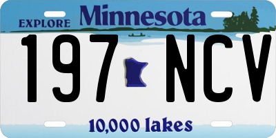 MN license plate 197NCV