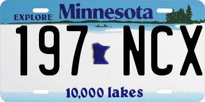 MN license plate 197NCX