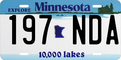 MN license plate 197NDA