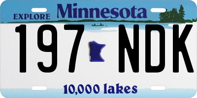 MN license plate 197NDK