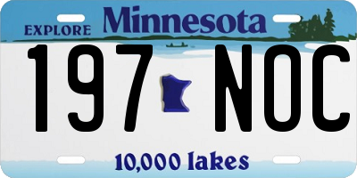 MN license plate 197NOC