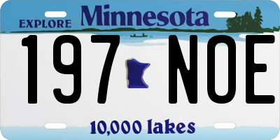 MN license plate 197NOE