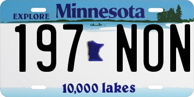 MN license plate 197NON