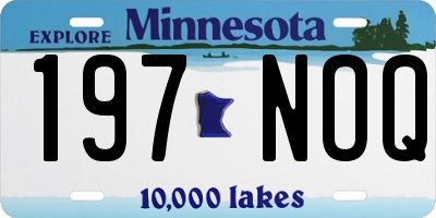 MN license plate 197NOQ