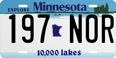 MN license plate 197NOR