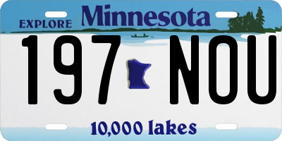 MN license plate 197NOU