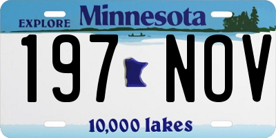 MN license plate 197NOV