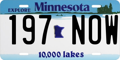 MN license plate 197NOW