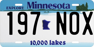 MN license plate 197NOX