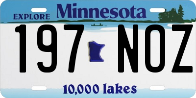 MN license plate 197NOZ
