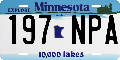 MN license plate 197NPA