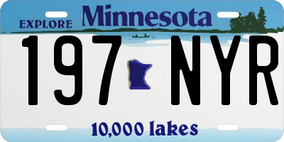 MN license plate 197NYR