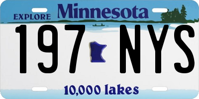 MN license plate 197NYS