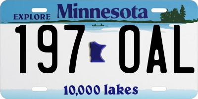MN license plate 197OAL