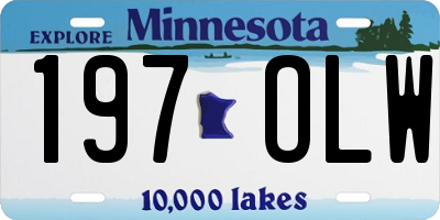 MN license plate 197OLW
