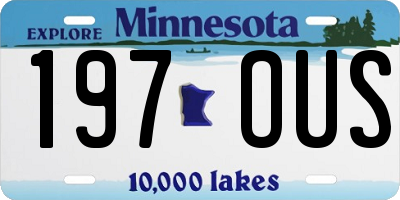 MN license plate 197OUS