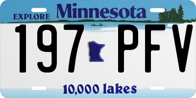 MN license plate 197PFV