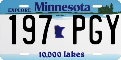 MN license plate 197PGY