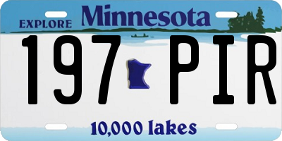 MN license plate 197PIR