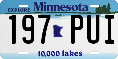 MN license plate 197PUI