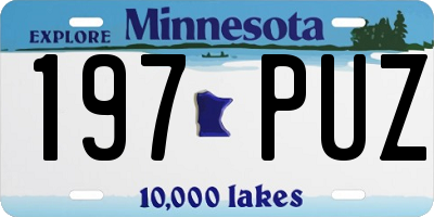 MN license plate 197PUZ
