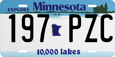 MN license plate 197PZC