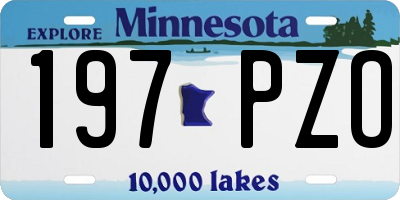 MN license plate 197PZO