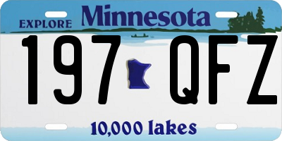 MN license plate 197QFZ
