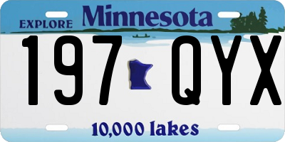 MN license plate 197QYX