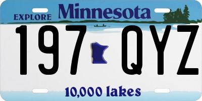 MN license plate 197QYZ