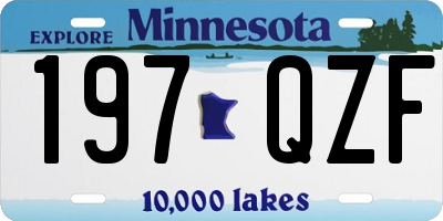 MN license plate 197QZF