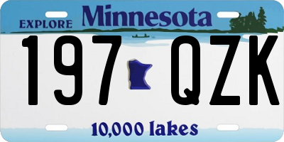 MN license plate 197QZK