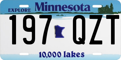 MN license plate 197QZT