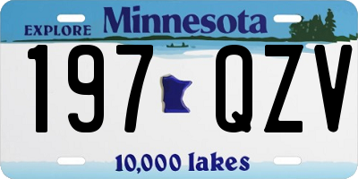 MN license plate 197QZV