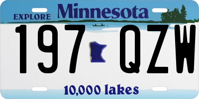 MN license plate 197QZW