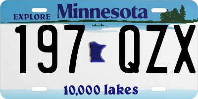 MN license plate 197QZX